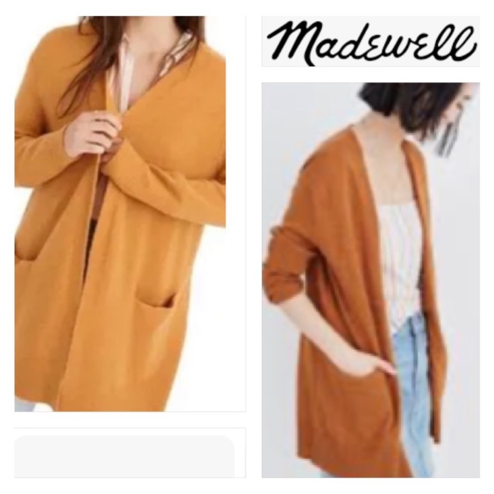 Madewell wool alpaca Kent open long line cardigan coziest yarn XL